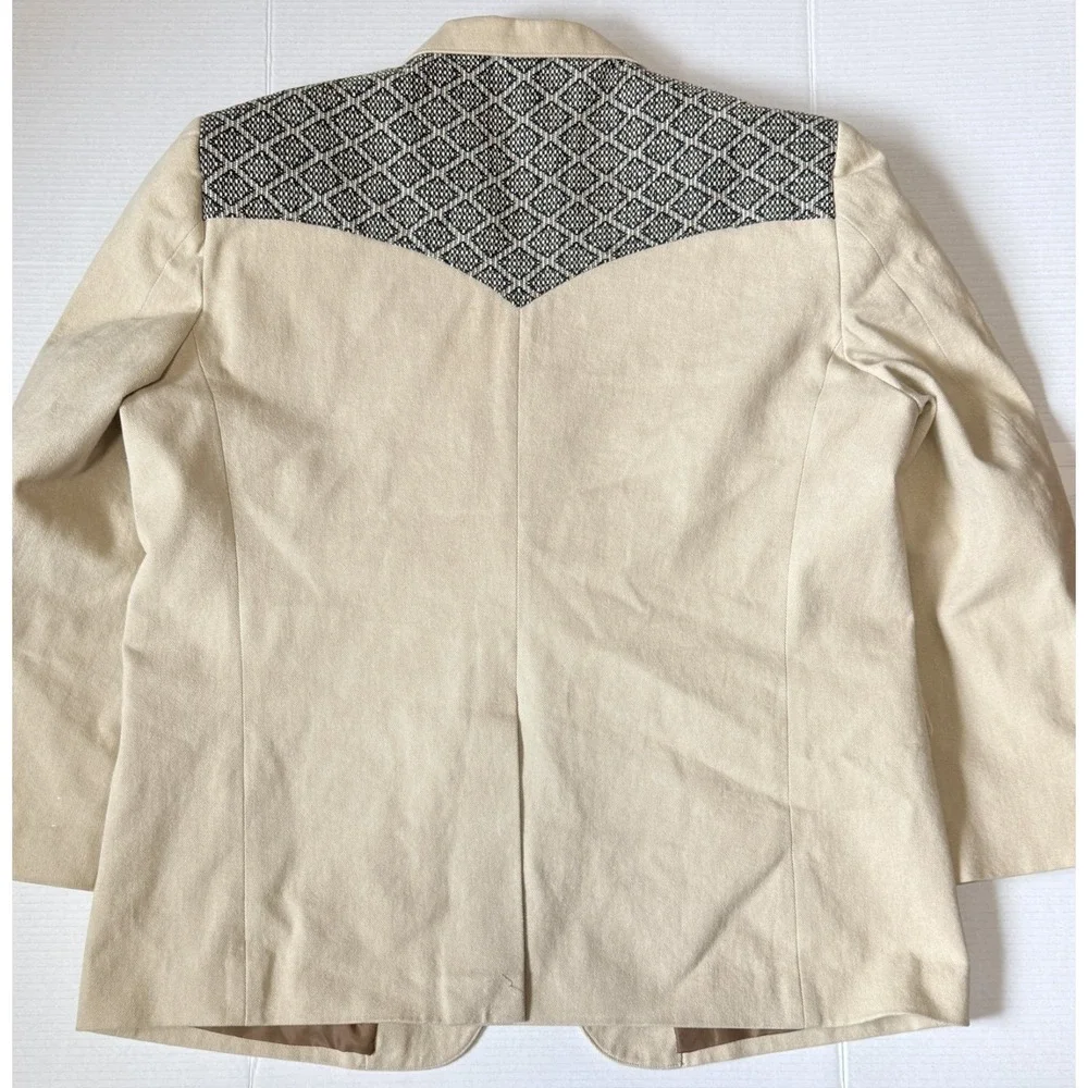 CIRCLE S - Men's VTG Western Canvas Blazer Sport Coat - Embroidered Yoke  - 54L‎